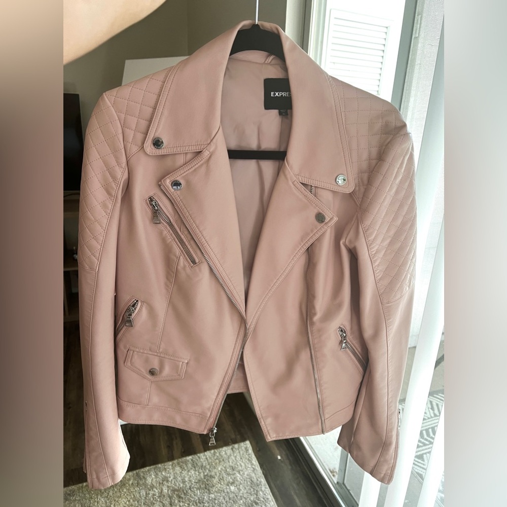 Express Faux Leather Light Pink Jacket